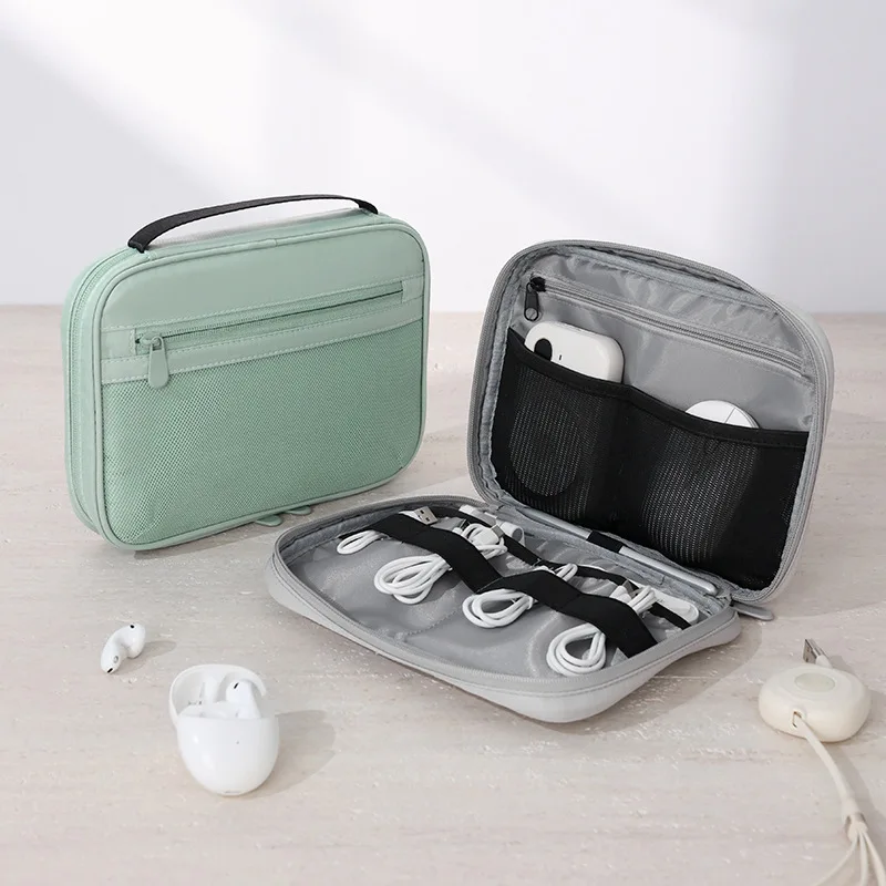 Bolsa de Armazenamento Multifuncional para Cabos de Dados, Bolsa Digital Portátil, Suporte para Carregador de Mouse, Organizador de Cosméticos, Estojo para Pequenos Objetos