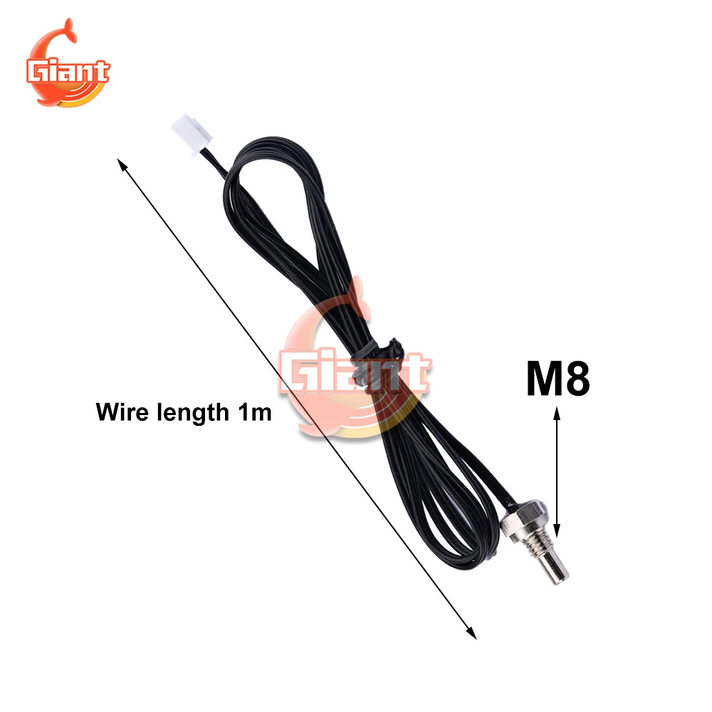 NTC Temperature Sensor 1M / 2M / 3M Waterproof M8 Thread Temperature Probe Thermistor Temperature Sensor for Water Heater/Boiler