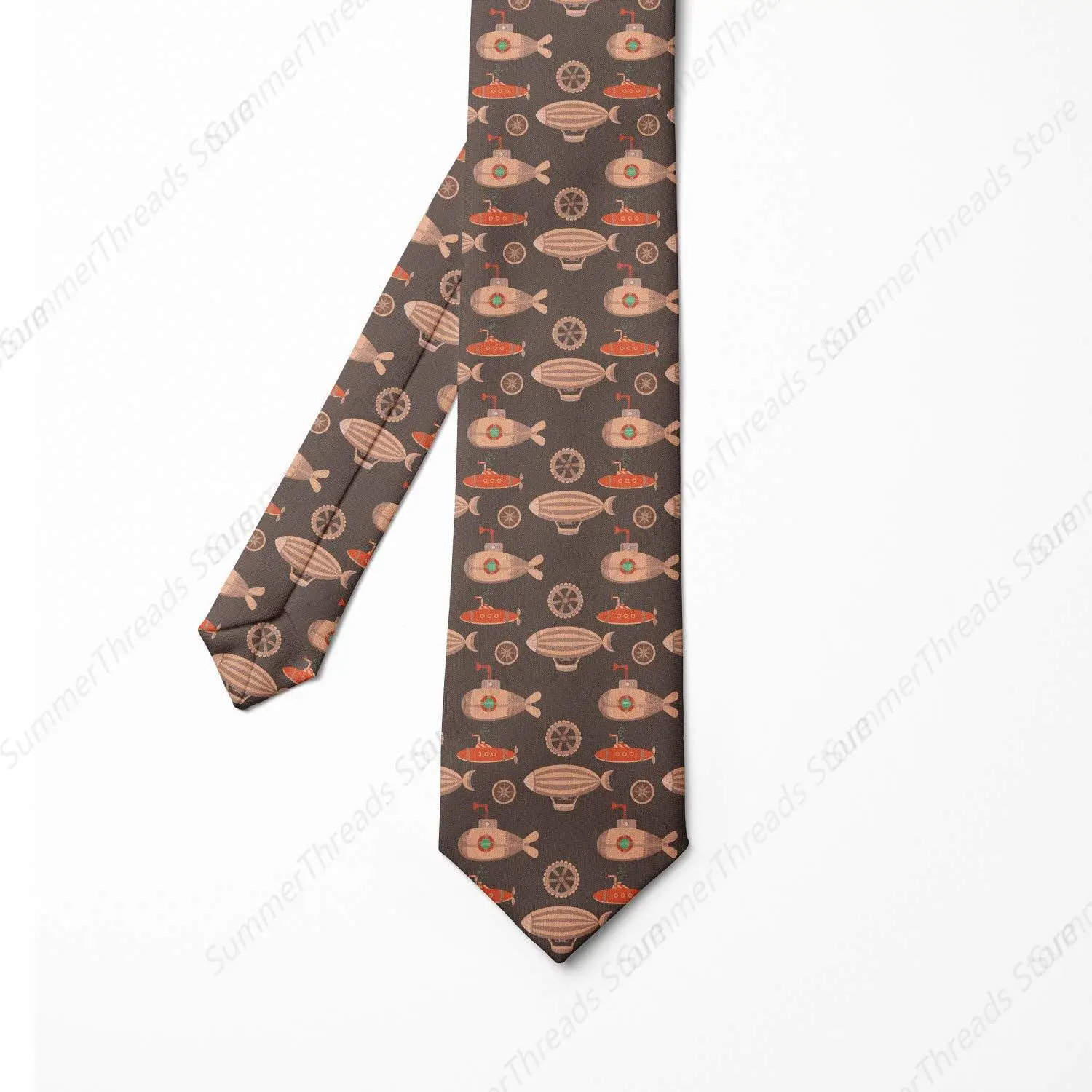 Necktie, Submarines and Airships Pastel Pink Ties