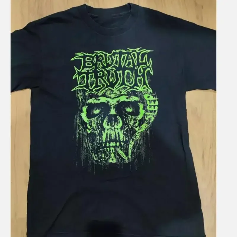 Vtg Brutal Truth Band World Tour Cotton Black Full Size T Shirt