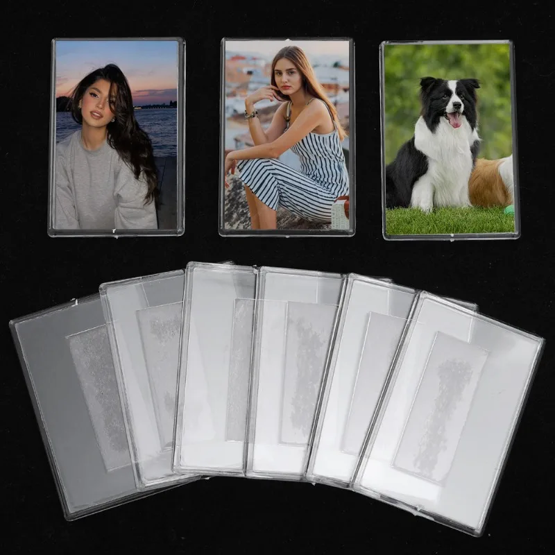 5/10PCS Transparent Magnet Photoes Holders Acrylic Magnetic Display Holder Photo Frame Soft Magnetic Stick DIY Pictures Stickers