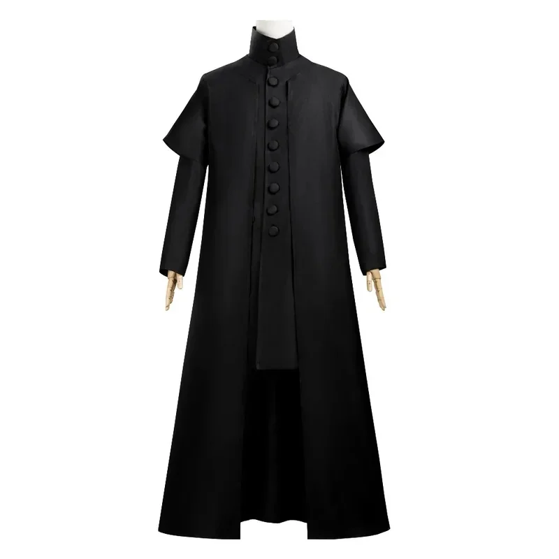 Traje Premium de Cosplay del Profesor Severus Snape, Uniforme Escolar de Hogwarts, Capa Negra, Camisa, Traje, Túnica Humana, Varita Mágica