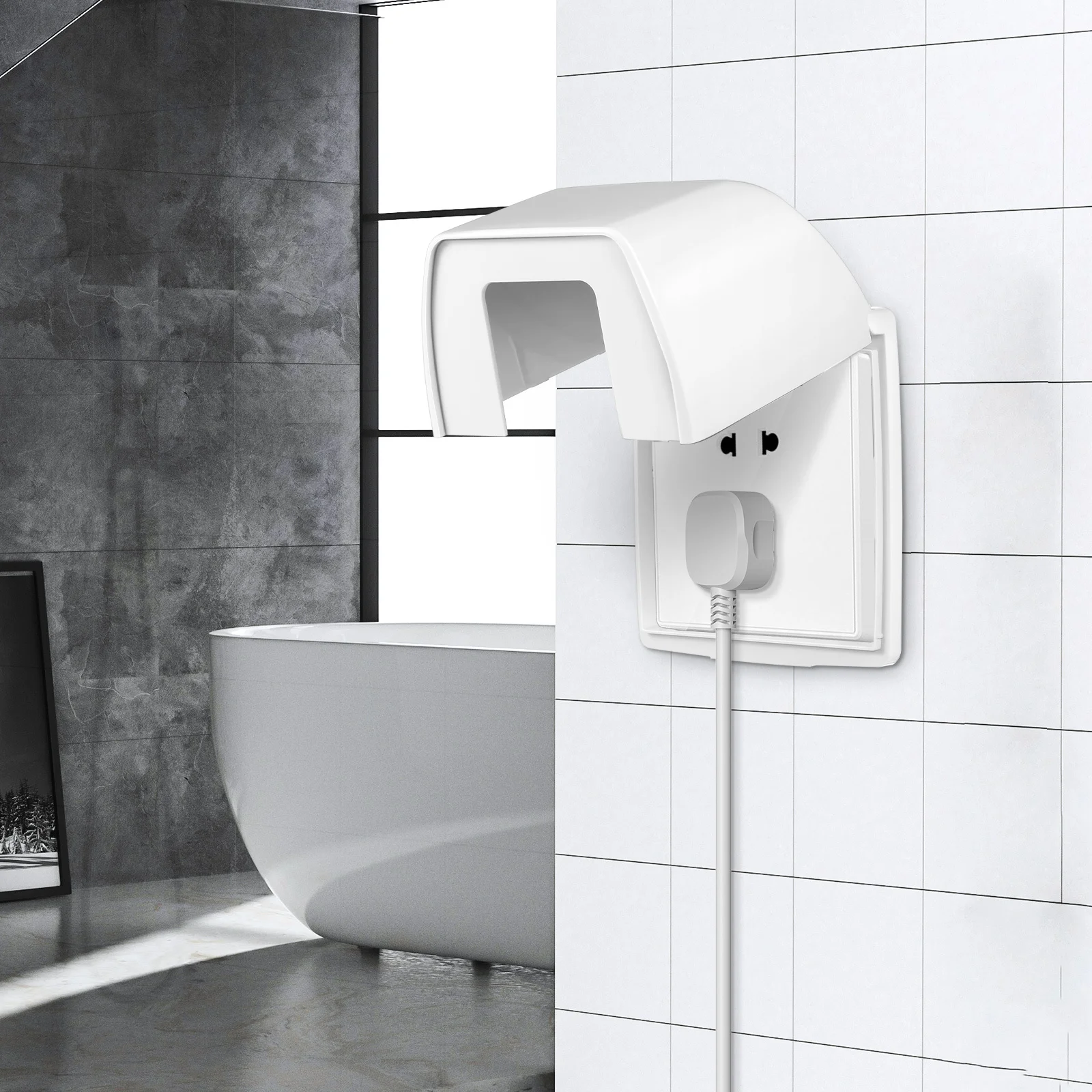 Presa impermeabile Protezione per presa resistente alle intemperie Copertura autoadesiva per presa a muro per bagno cucina all'aperto