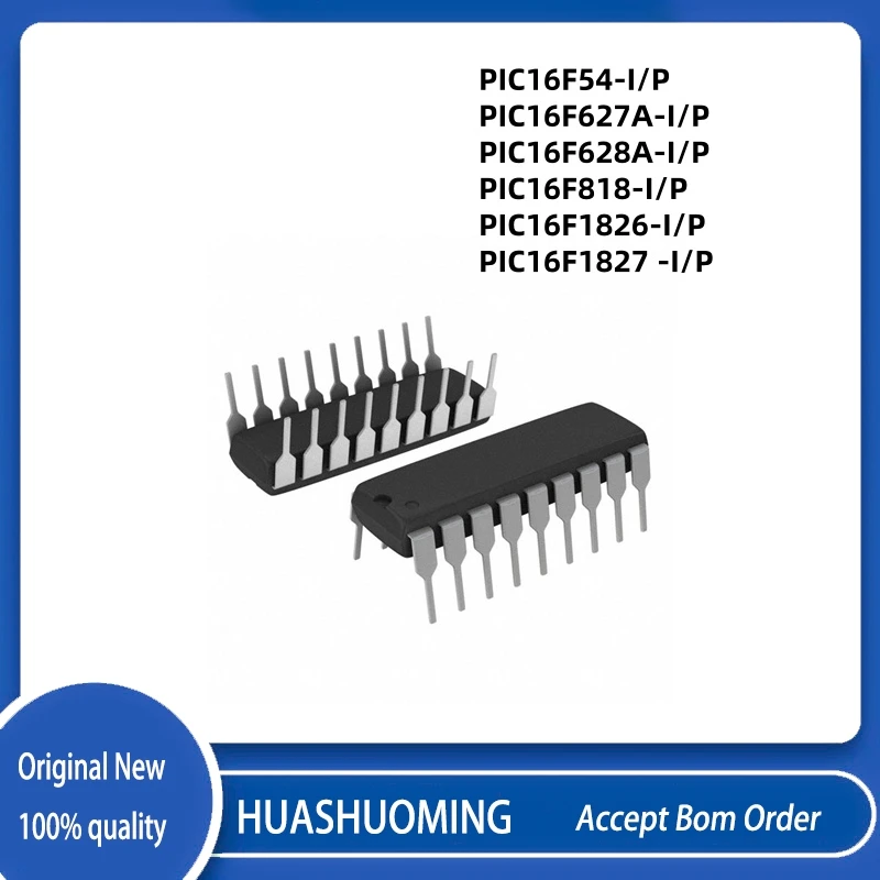 5Pcs/Lot  PIC16F54  PIC16F627A  PIC16F628A   PIC16F818 PIC16F1826 PIC16F1827 -I/P DIP-18