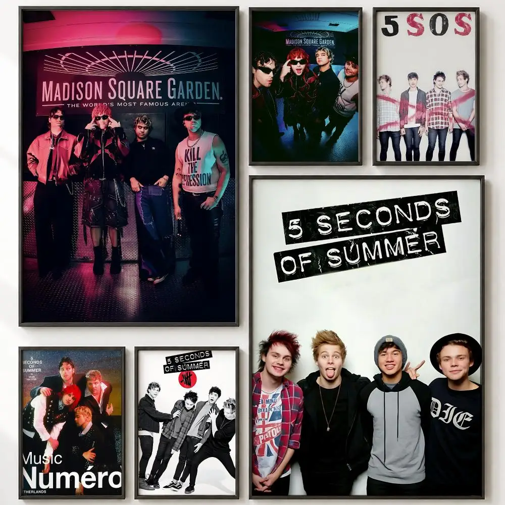 Band 5 Seconds of Summer Poster HD poster wall art self-stick no-residue for home cafe office great gift