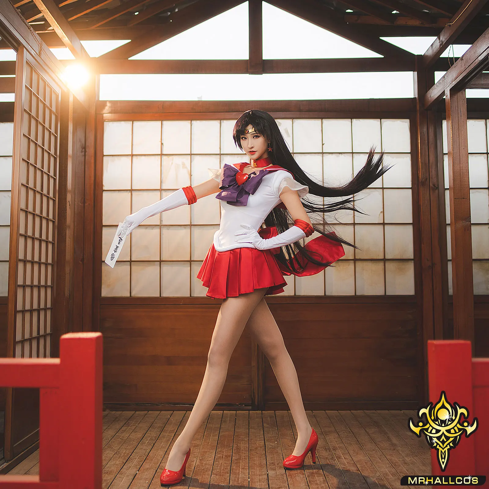 MRHALLCOS Anime Cosplay Thủy Thủ Mặt Trăng Sao Hỏa Rei Hino SuperS Pha Lê Đầm Trang Phục Trang Phục Halloween Kid Phụ Nữ Trưởng Thành Plus Kích Thước