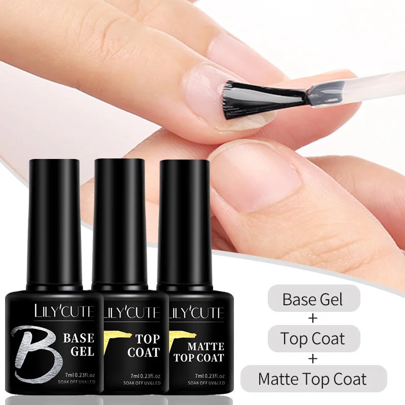 7ML Base Top Coat Gel UV Soak Off Gel UV LED Smalto per unghie Gel funzionale semipermanente Strumenti per manicure per nail art