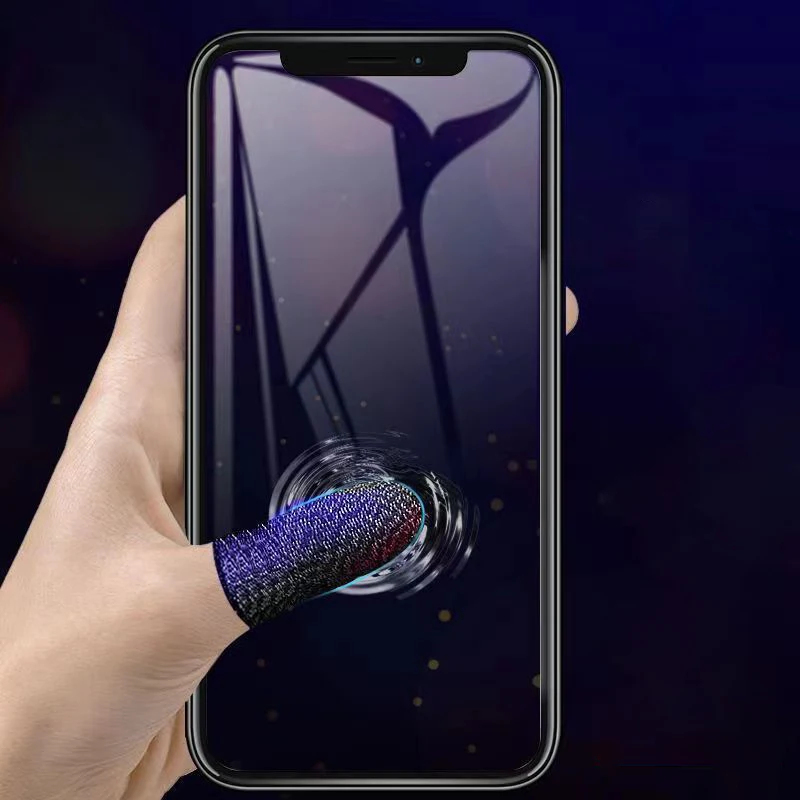 2pcs Finger Cover Breathable Game Controller Finger Sleeve For Pubg Sweat Proof Non-Scratch Touch Screen Gaming Thumb Gloves