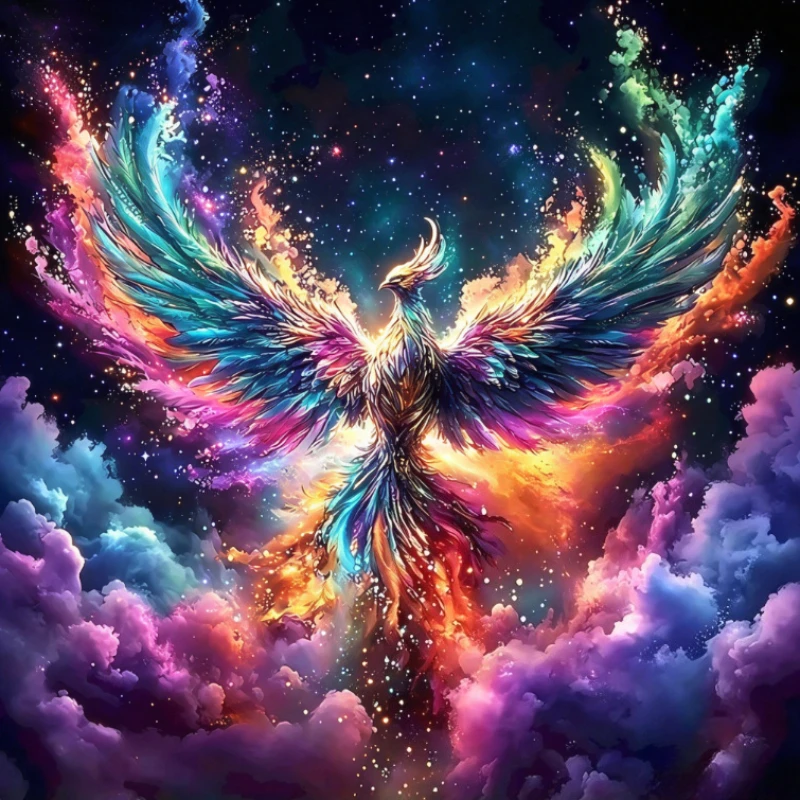 Jigsaw Puzzle 500/1000 Pieces Colorful Phoenix Galaxy Paper Puzzles Adult Present Portable Box for Family Games Educational Toys
