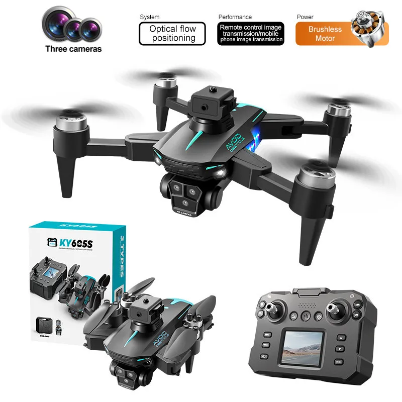 Professional brushless RC drone large screen 6K HD aerial camera WiFi FPV Obstacle avoidance quadcopter RC helicopter gift toy
