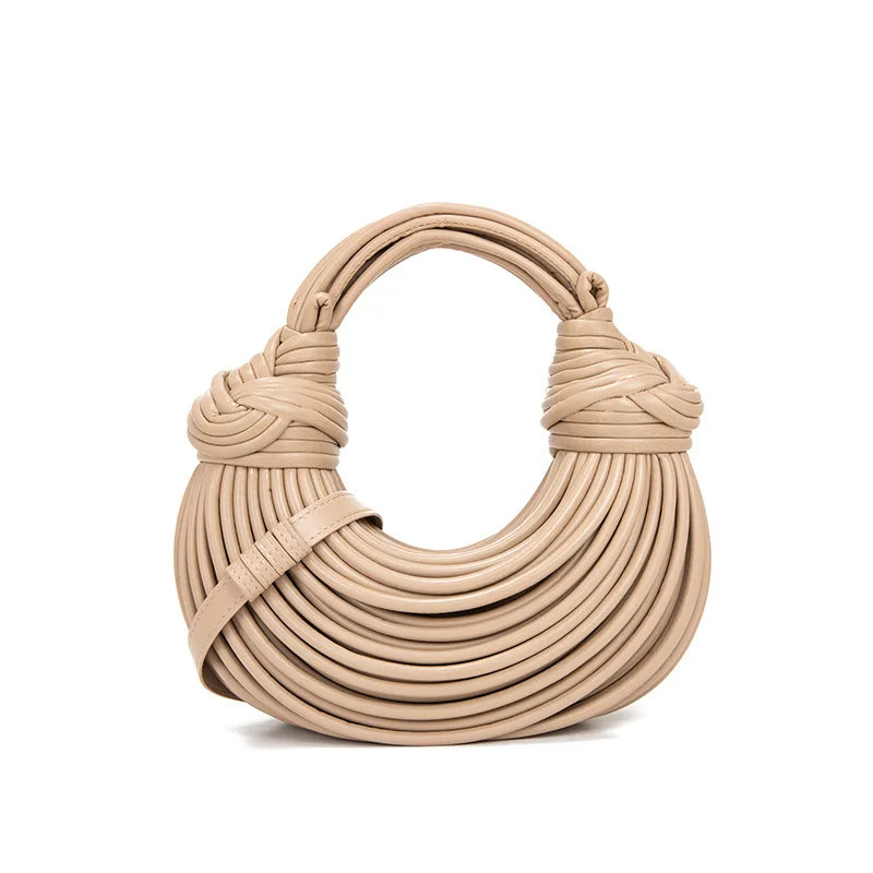 

New 2024 Women's Handheld Bag Fashionable Handwoven Handheld Handheld Women's Bag Unusual Knot Noodle Bag Handheld Armpit Dumpli