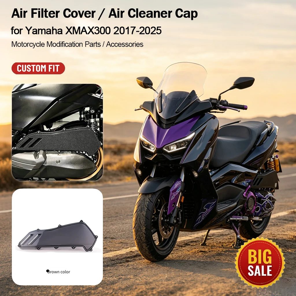 Transparent Air Filter Cover Air Cleaner Cap for Yamaha XMAX300 2017-2025 Motorcycle Modification Accessories