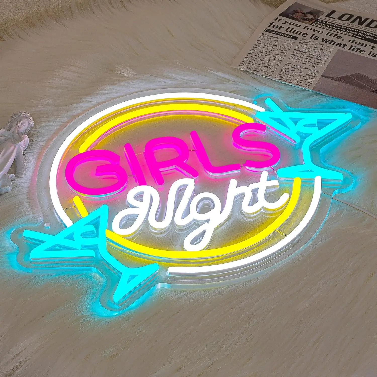 Girls Night Neon Light Dimmable LED Wall Decor Martini Glass Sign USB Powered Bachelorette Party Bedroom Beauty Salon Bar Decor