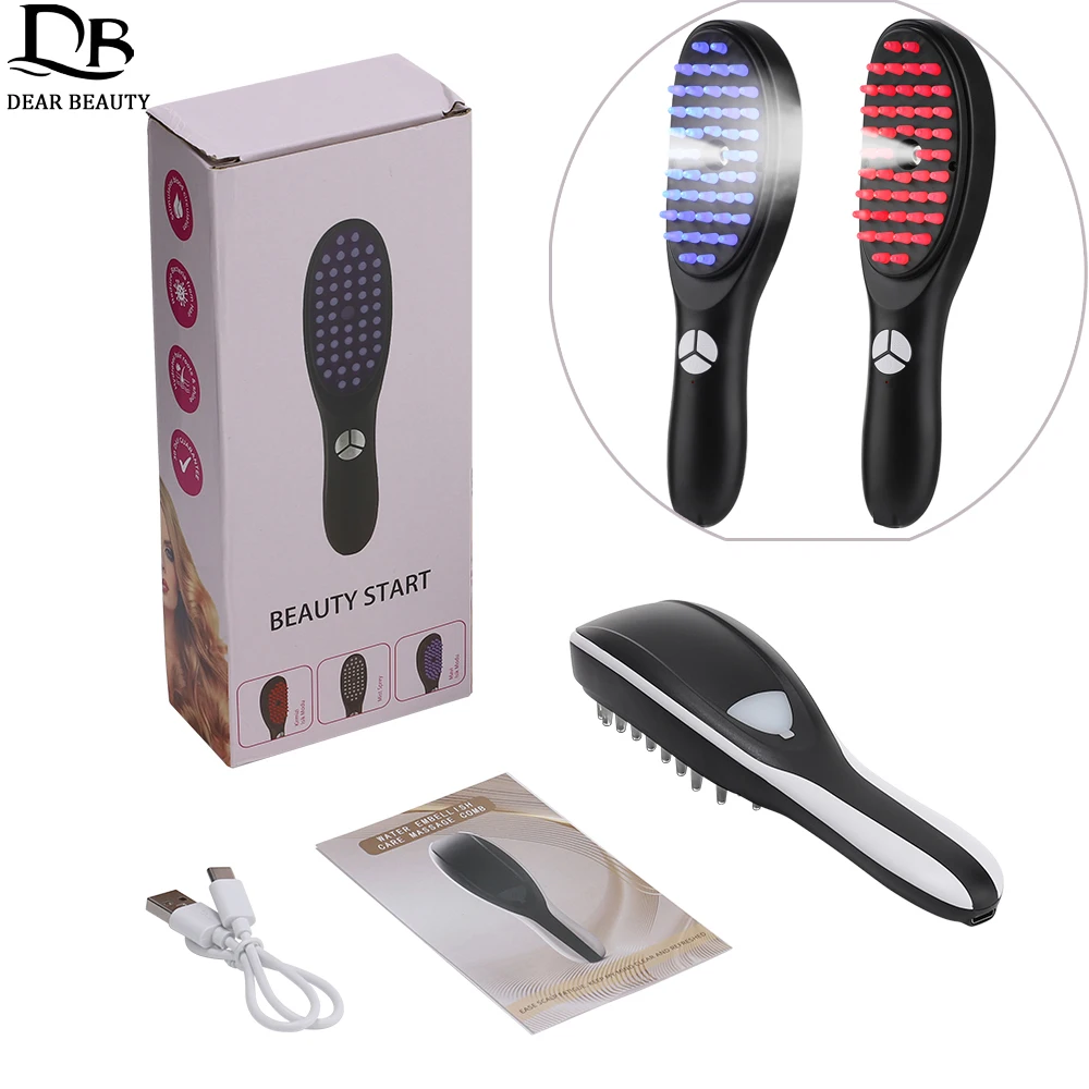 

Electric Spray Massage Comb Vibration Head Massager Brush Red Blue Light Nourishing Scalp Liquid Medicine Atomizing Comb