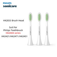 Philips Gentle Clean Whitening HX2033/02 Brush Head Suitable for Sonicare 2000 2100 Series Toothbrush 3 Pack Brush Heads