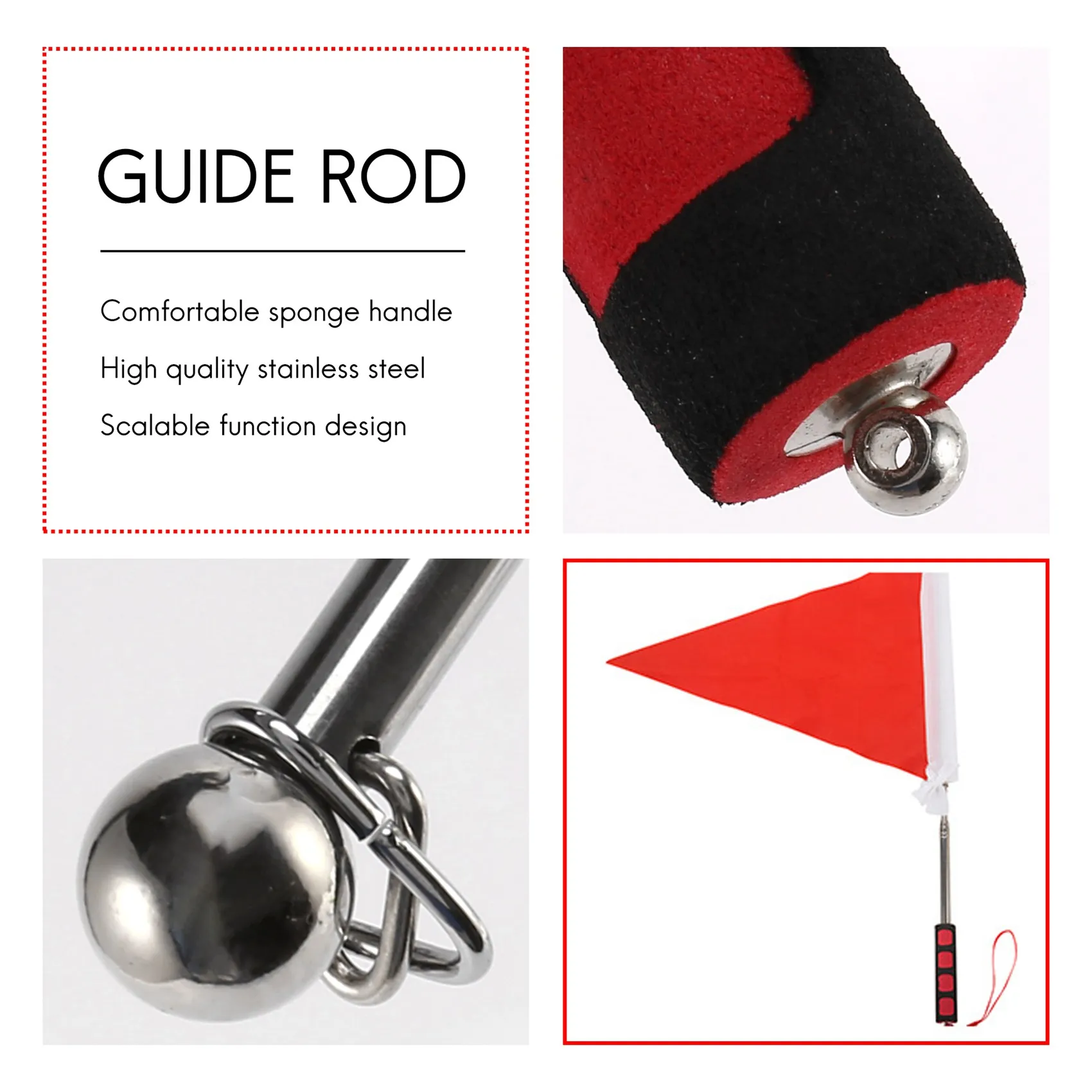 BVBV Herramienta de asta de bandera telescópica portátil extensible 2M para banderas windsock