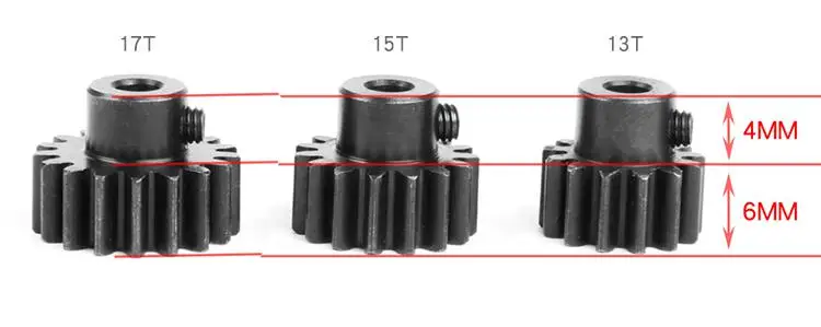 Equipo de motocicleta/engranaje de Metal/engranaje de transmisión 13T 15T 17T M0.8 32p para orugas/trucos/Rally RC # GAX0027D/F/G