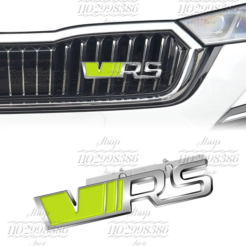 3D Metal VRS Car Grill Emblema, Tail Bumper Badge, Adesivo para Rapid, Octavia 2, 3, A5, RS, Kodiaq, Fabia Acessórios