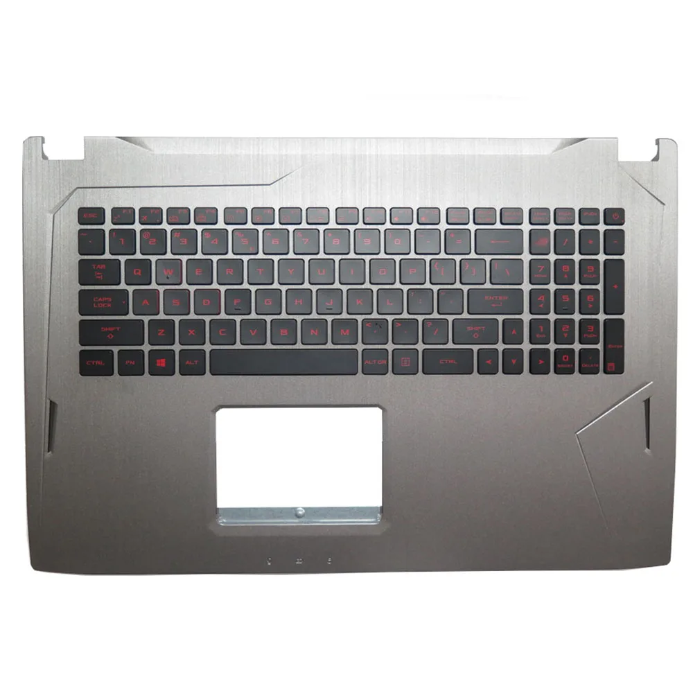 Laptop PalmRest&keyboard For ASUS 90NB0DZ3-R31UI0 Grey Top case Black US QWERTY United States keyboard with red backlit letter