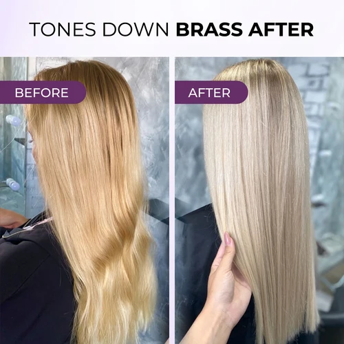 Imagen 2 del producto Mascarilla para el cabello púrpura Karseell, 100ml, neutraliza los tonos de latón amarillo para cabello rubio, plateado y gris resaltado