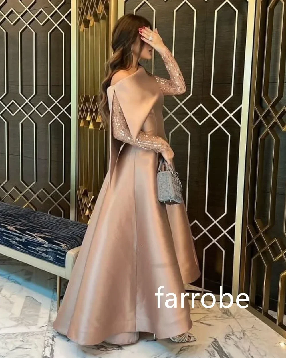 Customized Chinese Style Pleat A-line One-shoulder Midi Dresses Homecoming Dresses Formal Casual Simple Retro Fashion Elegant Pa image 2