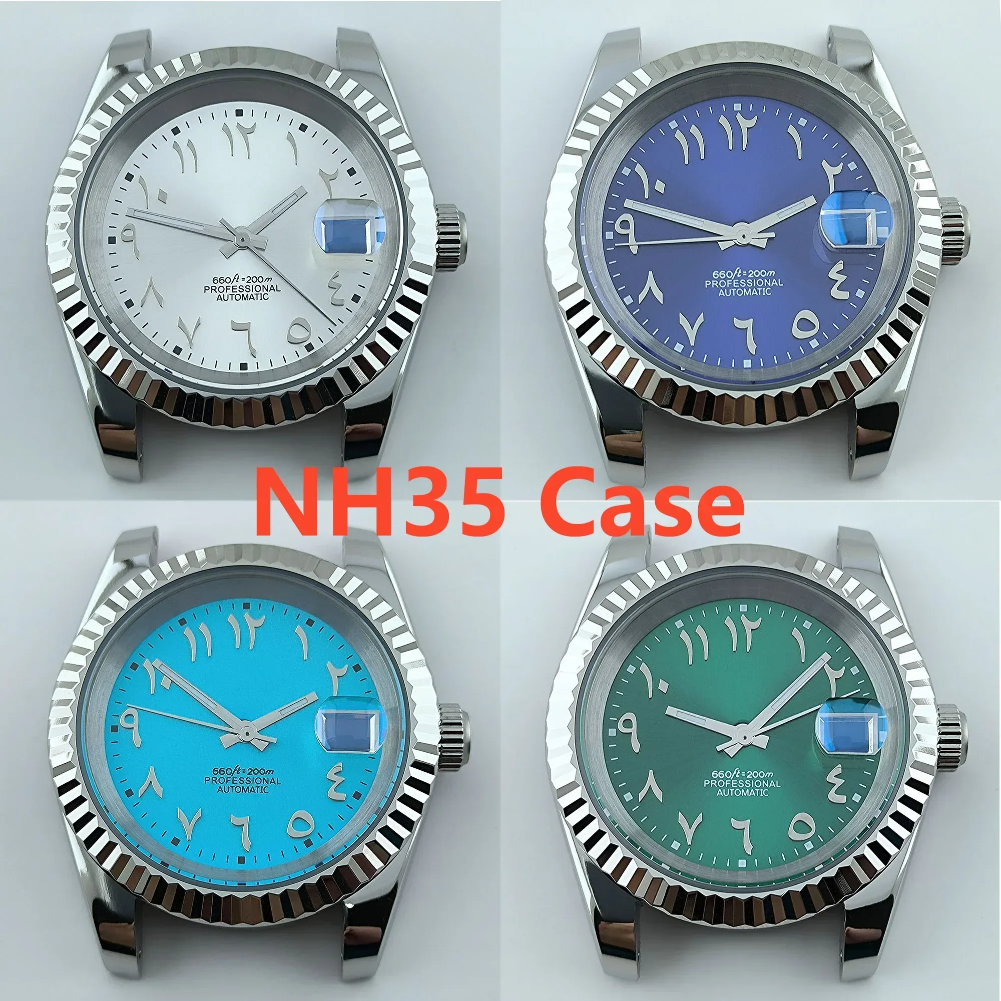 

NH35 Case Arabic Dial 36/39mm Sapphire Glass Watch Parts for Datejust NH35/NH36 Automatic Mechanical Movement Accessories Repair