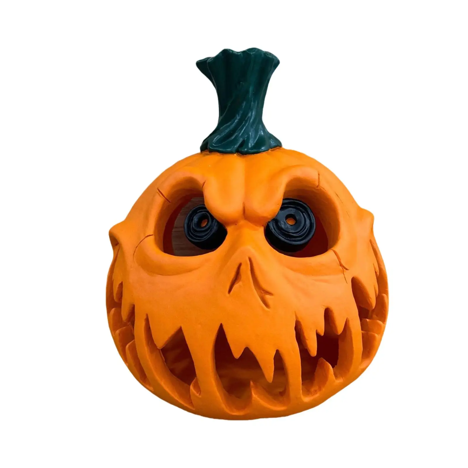 Pumpkin Statue Light Creative Horror Crafts Lighted Table Decor Figurine Resin Sculpture for Office Garden Desktop Yard Porch