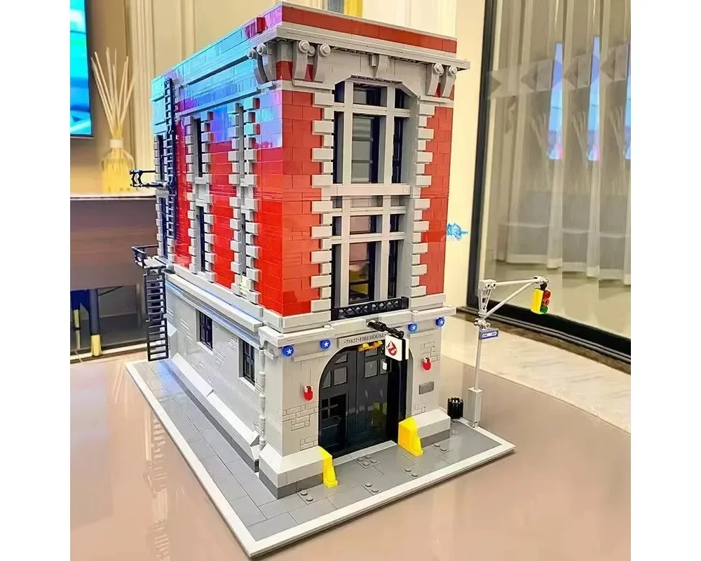 Image of 4634-teiliges Ghostbusters Feuerwehrhaus-Hauptquartier-Baustein-Set, Straßenmodell, Weihnachts- und Geburtstagsgeschenk
