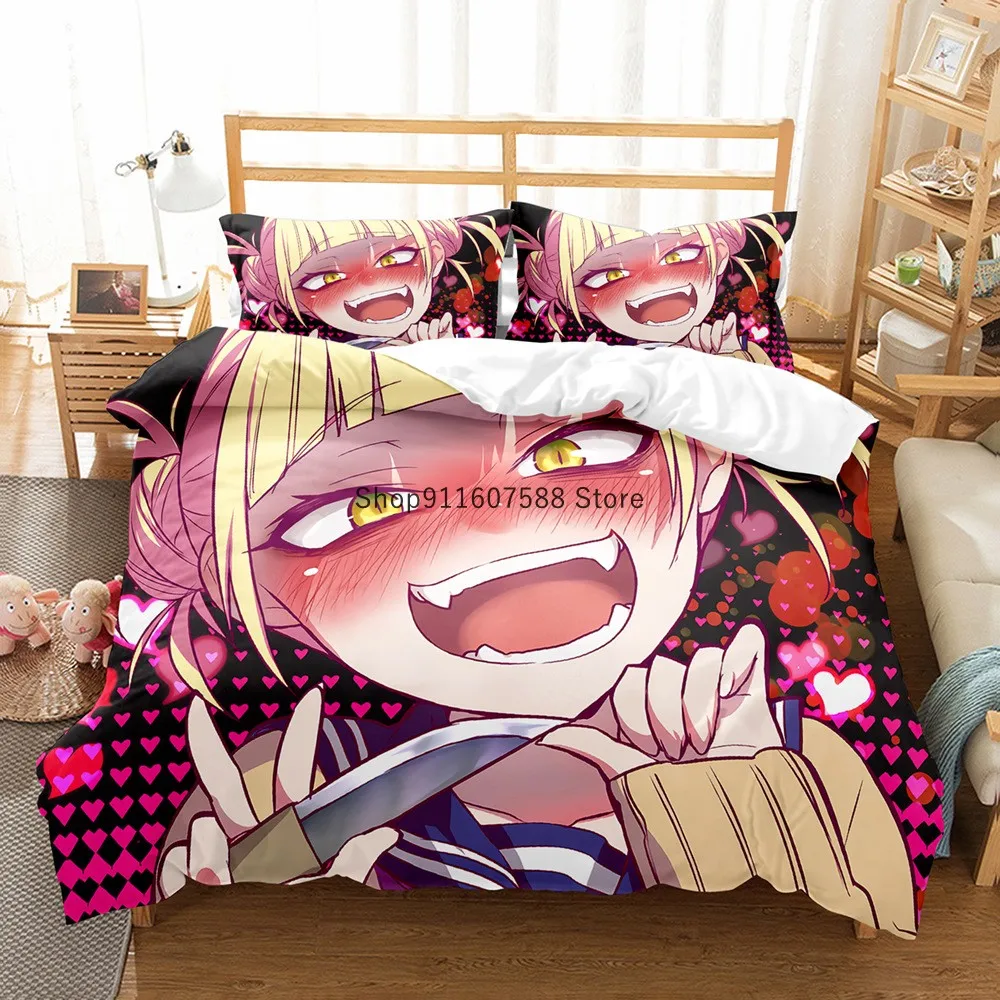 

New Anime My Hero Academia Girl 3D Printed Bedding Set Duvet Covers Pillowcases Fashion Bedclothes Gift Bed Linen Dropshipping