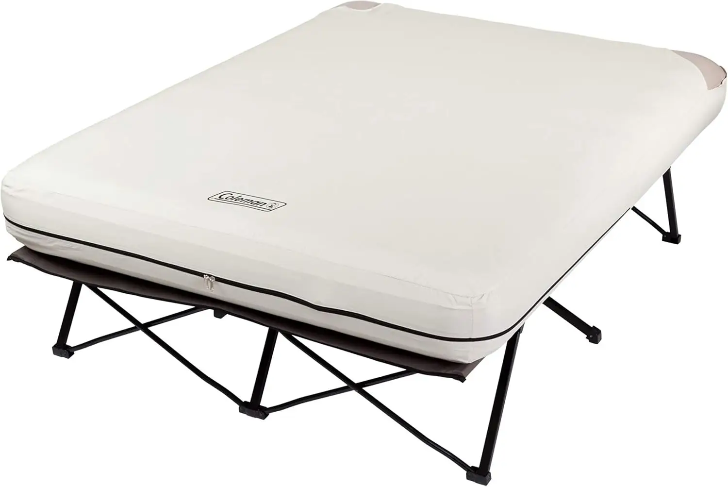 Camping Cots for Adults with Camping Air Mattress, Folding Air Mattresses Set, Battery-Operated Pump & Side Table for