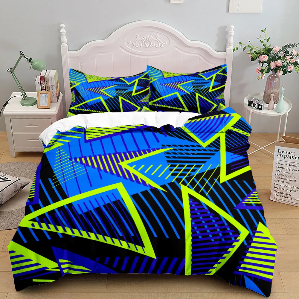 

Fashion Triangles Pioneer Bedding Set Small Single Twin Double Queen King Cal King Size Bed Linen Set