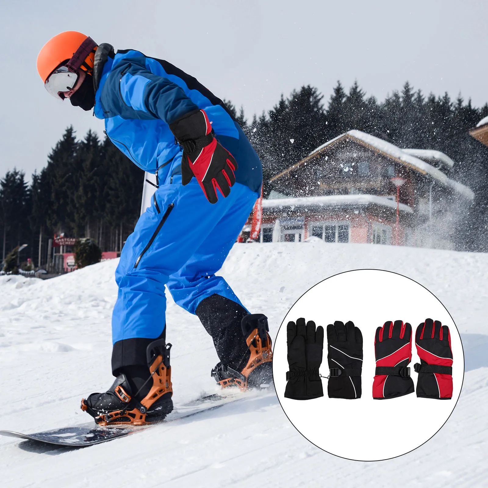 

2Pairs Winter Skiing Gloves Unisex Anti-Slip Windproof Outdoor Warm Gloves for Cycling Riding Hiking Mountain Bike