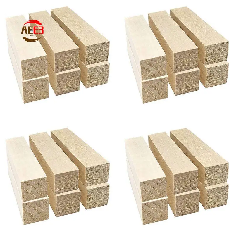AEE3-24Pcs Basswood Carving Blocks For Wood Beginners Carving Hobby Kit DIY Carving Wood