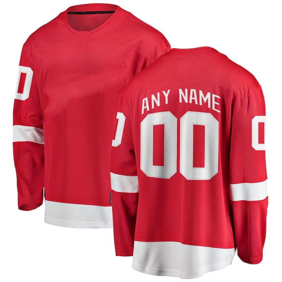 Maillot de hockey de Detroit brodé personnalisé, uniforme de hockey sur glace pour jeunes hommes et femmes