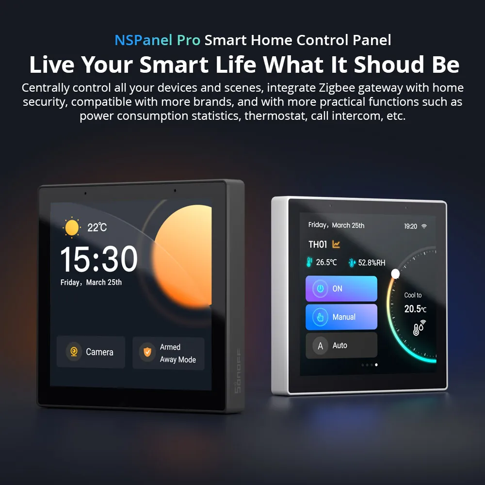 SONOFF NSPanel Pro Smart Home All IN One Control Panel Build-in Zigbee Hub Temp-Control Camera Viewer Matter Support eWelink APP