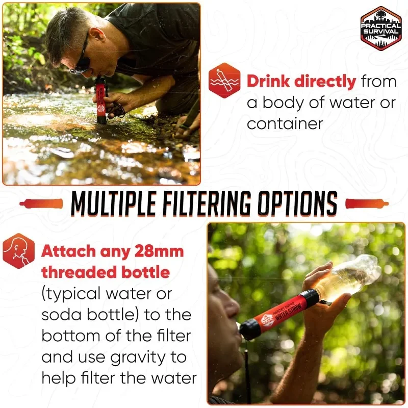 توصيل مجاني، 5 شفاطات مائية عالية السعة للبقاء على قيد الحياة في حالات الطوارئ - فلتر شخصي للتخييم والمشي لمسافات طويلة والسفر وركوب الدراجات والبقاء على قيد الحياة #3