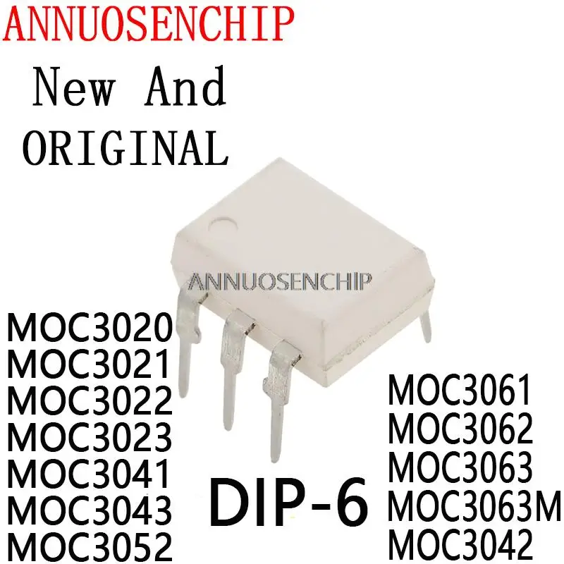 10PCS New and Original DIP6 IC MOC3020 MOC3021 MOC3022 MOC3023 MOC3041 MOC3043 MOC3052 MOC3061 MOC3062 MOC3063 MOC3063M MOC3042