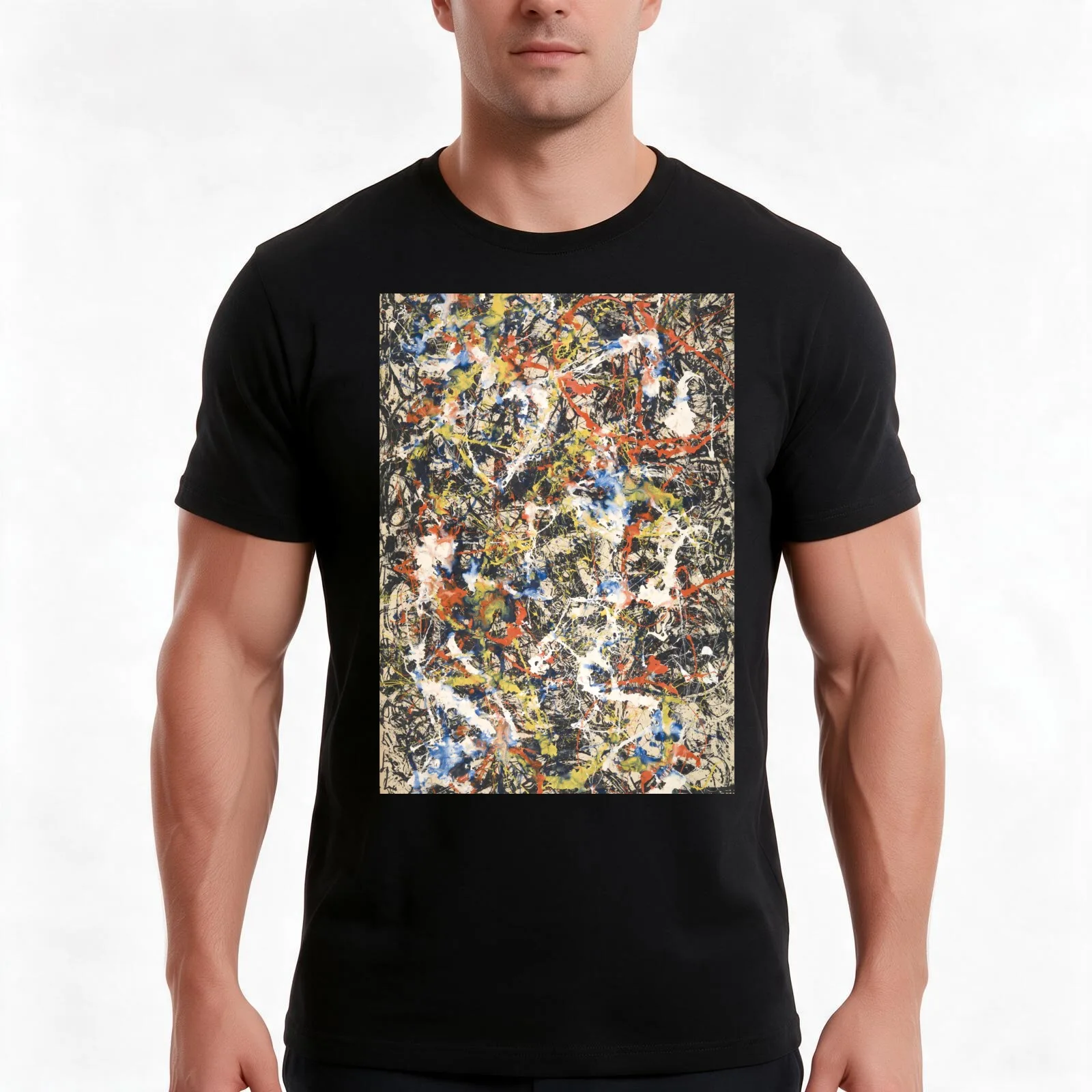 Jackson Pollack - Convergence T-Shirt Summer Casual Cotton Tee Oversized Streetwear Tops Vintage Graphic Print 100% Cotton