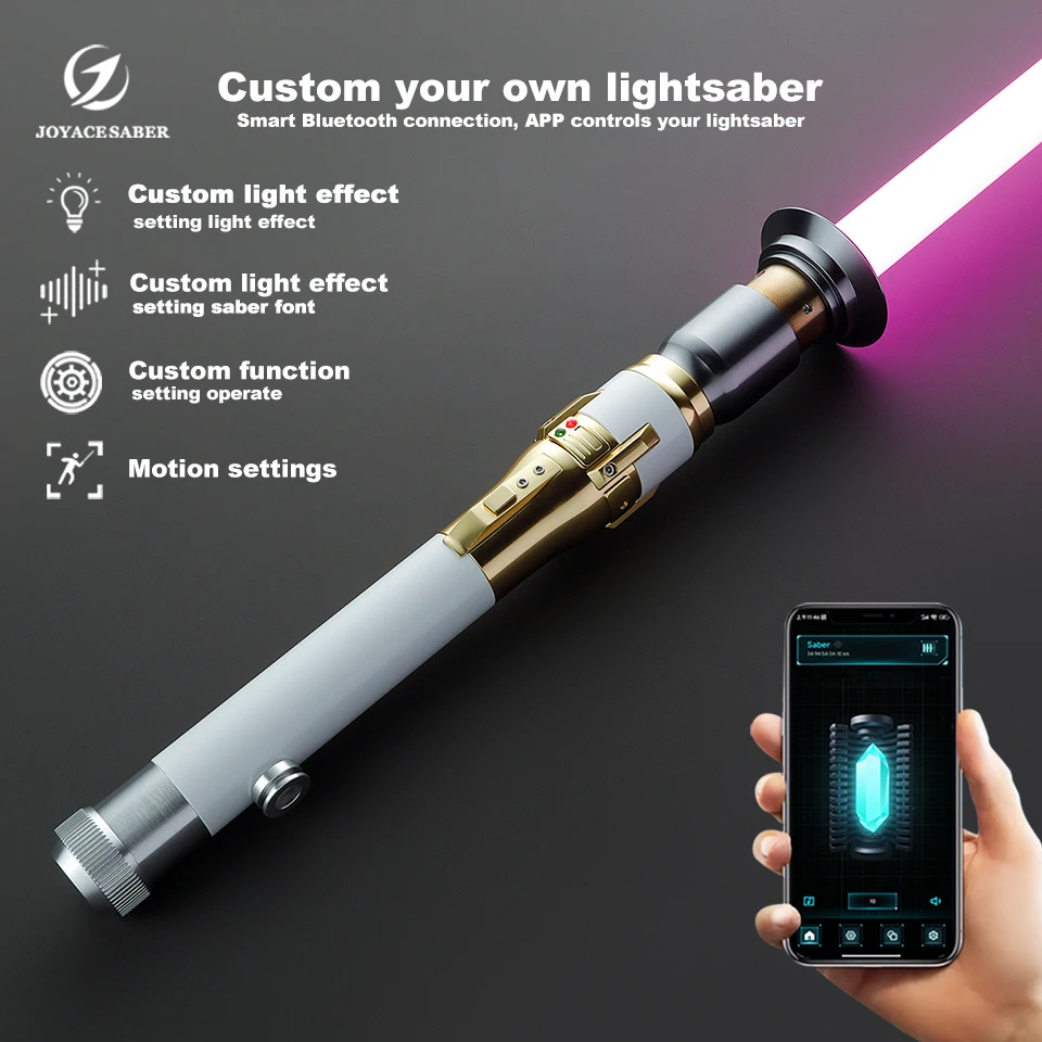 Sabre laser avec poignée en métal, épée laser Neopixel, sabre laser Jedi, jouets de cosplay, duel Shoous, pomérace