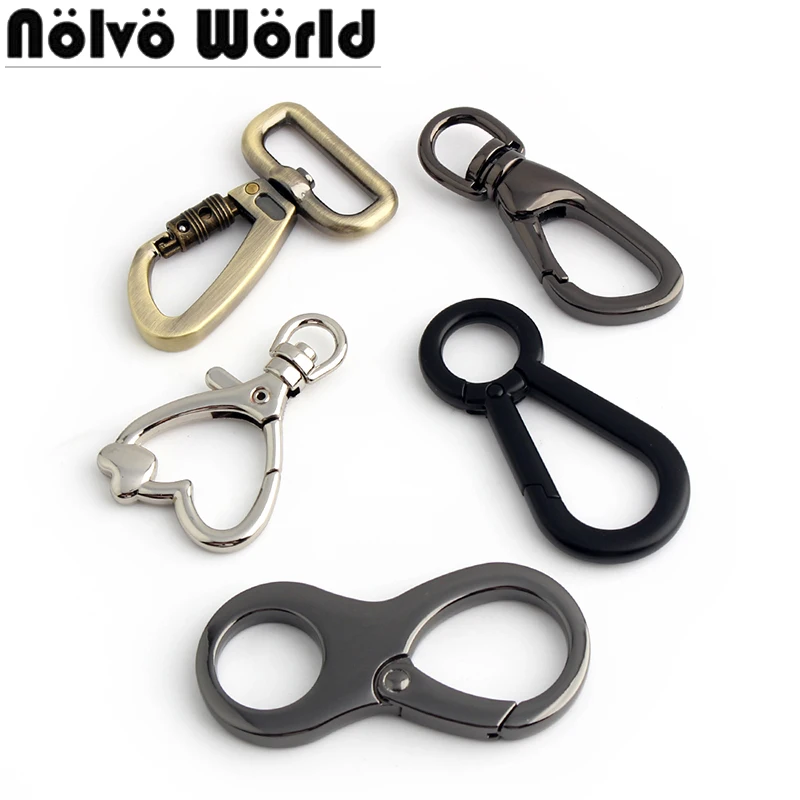 10-30-150PCS Holder Camping Carabiner Buckle Rotation Spring For Keychain Handbag Bags Strap Open Snap Hook Hanger Accessories