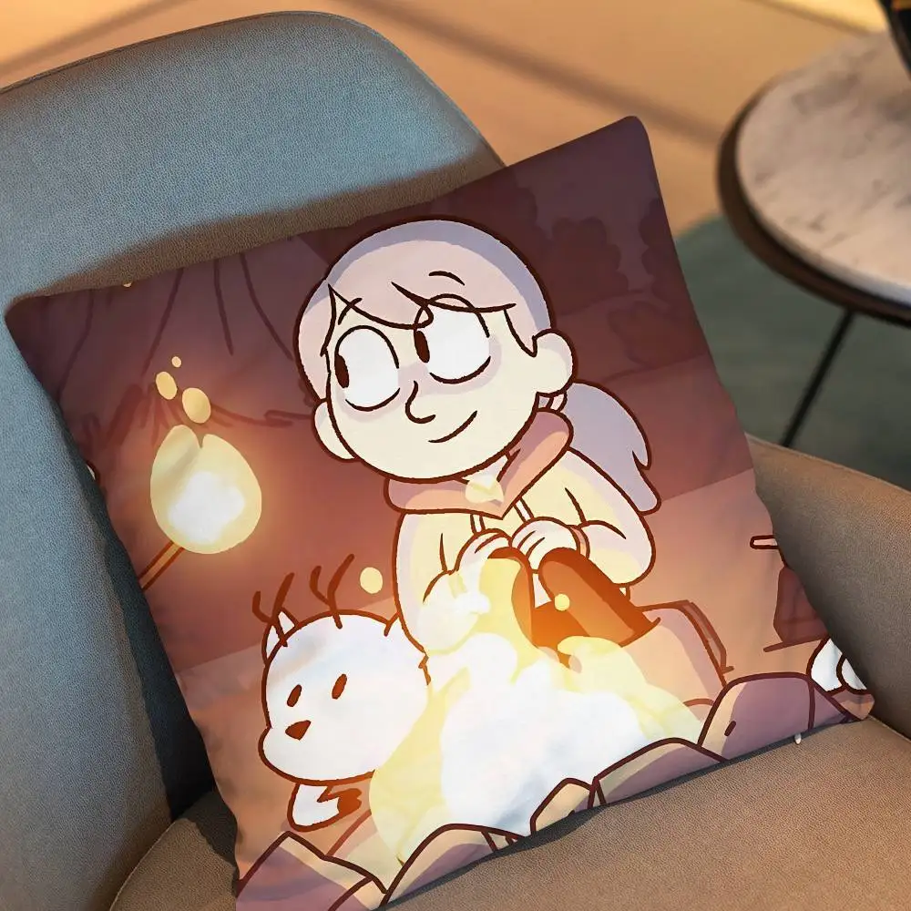 cute Twig and Hilda Pillow Case Sofa Living Room Bedroom Headboard Backrest Cushion Square Cushion Nap Time