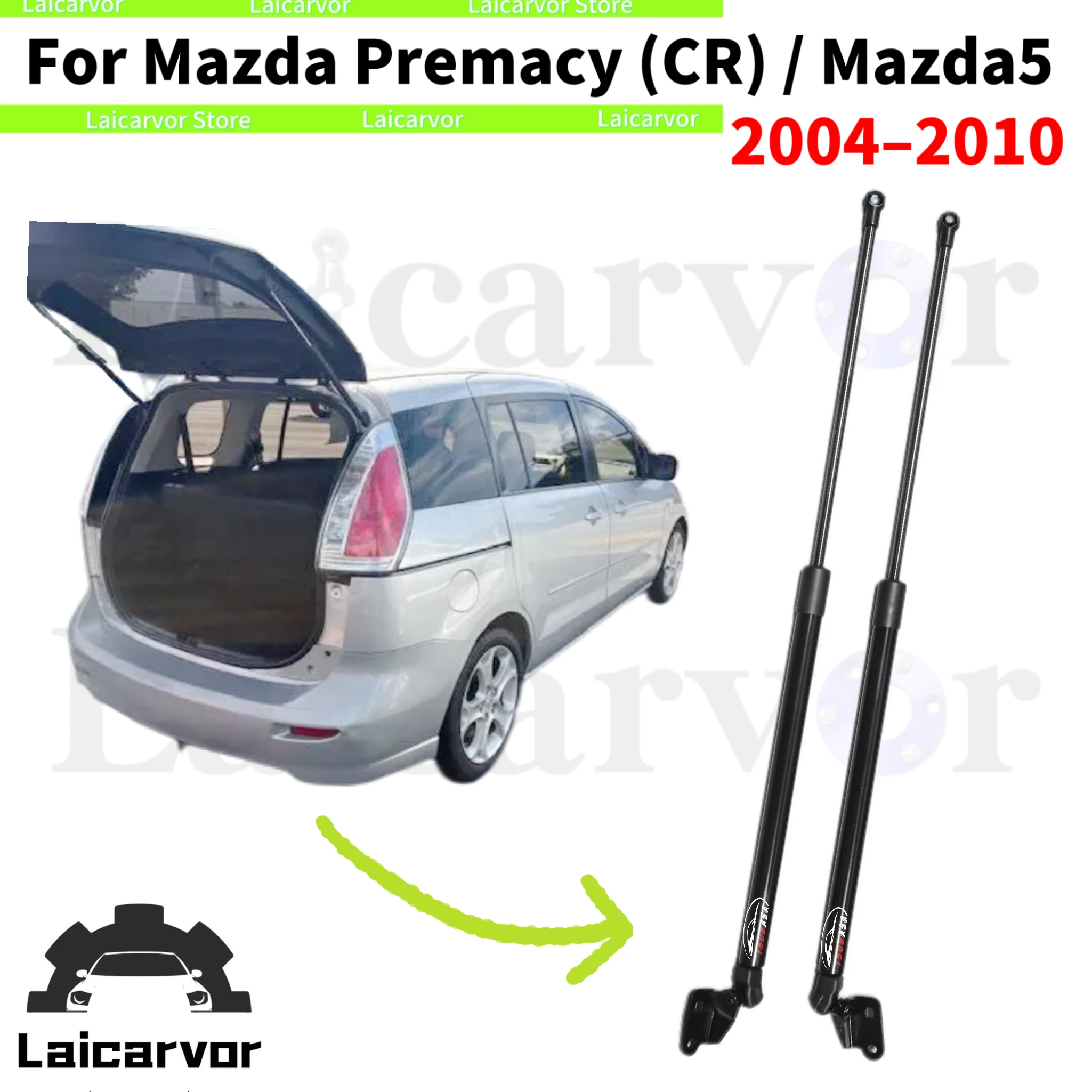 2PCS Trunk Struts For Mazda 5 Premacy (CR) 2004-2010 Minivan Rear Tailgate Boot Lift Supports Gas Shock Absorber Prop Pistons