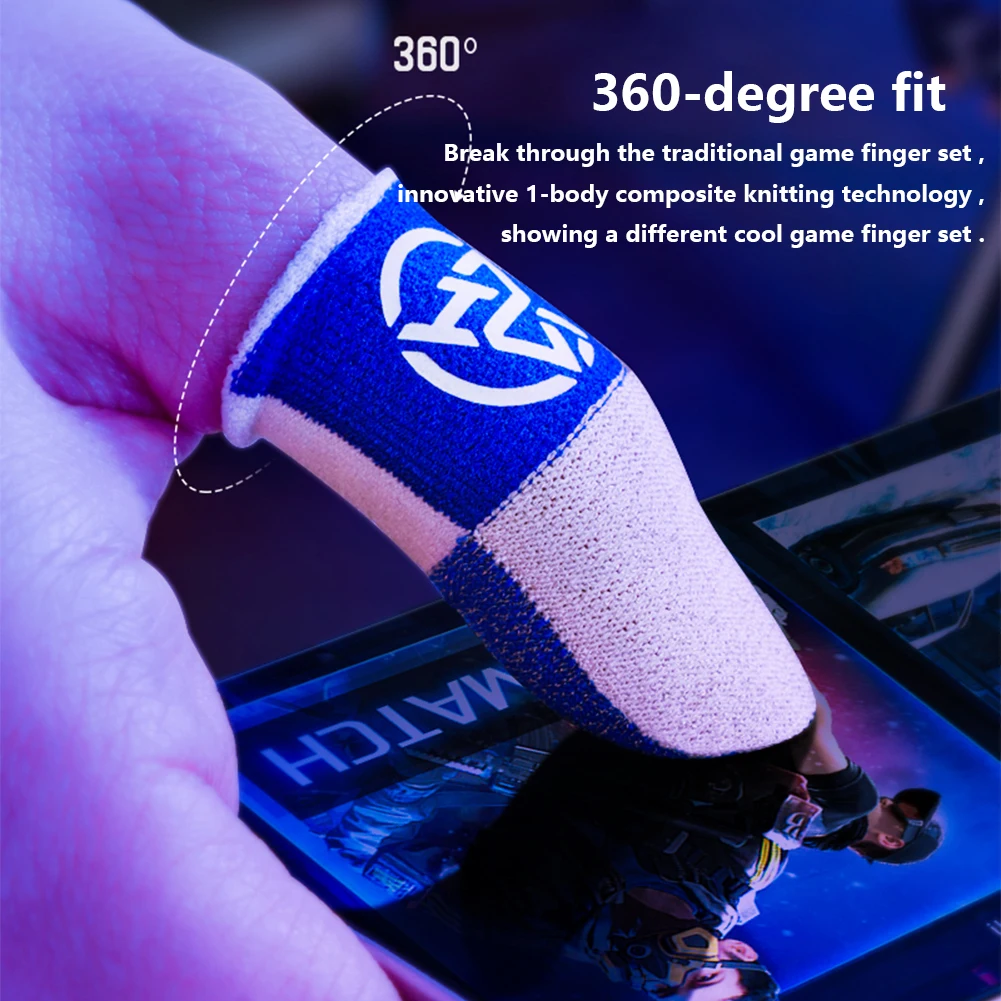 2PCS For PUBG Mobile Game Fingertip Gloves Sweatproof Anti-slip Touch Screen Finger Sleeve Breathable Gaming Fingertip Cover