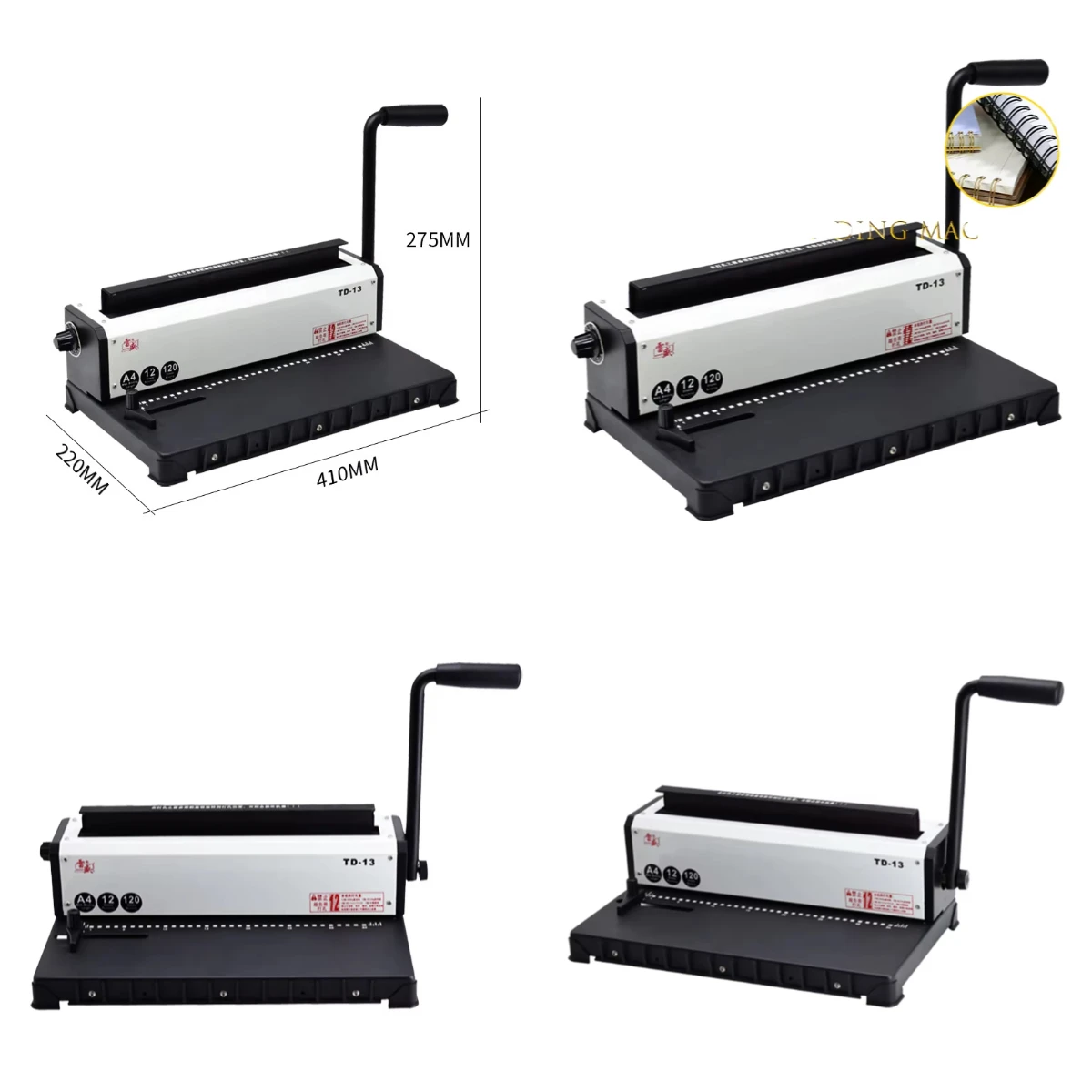 

WJW Customizable Factory TD-13 3:1 Spiral Double Coil Binding Machine Wire O Book Binding Machine