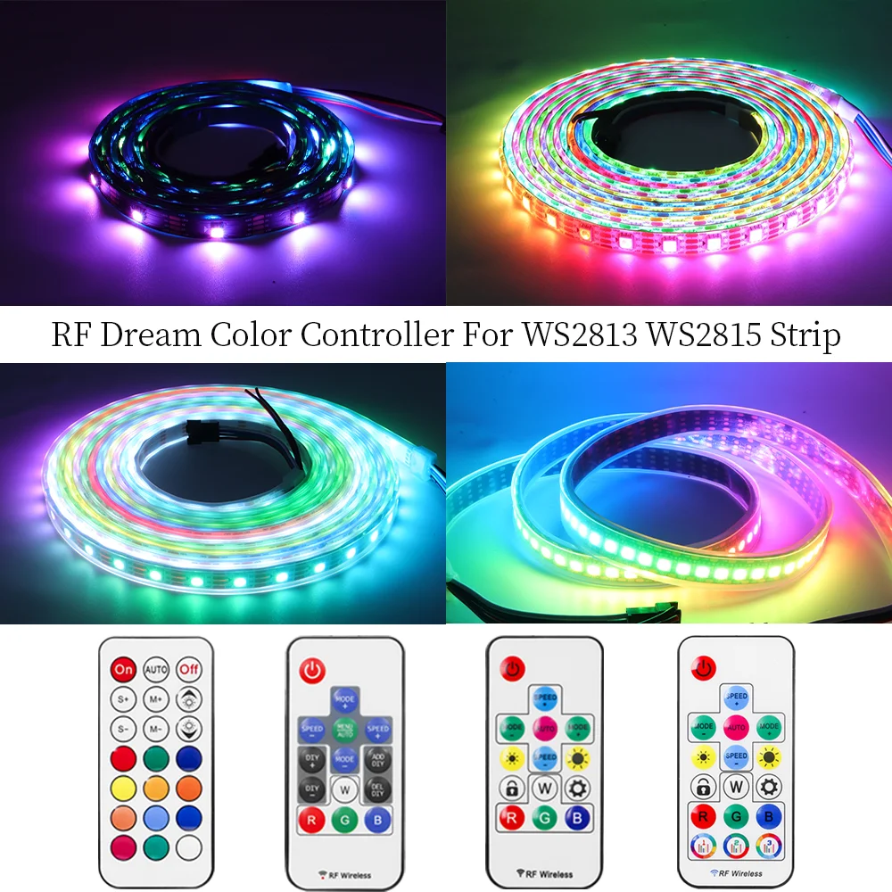 4Pin USB/DC LED Strips Controller RGB Smart Music/DIY/Lock Dimmer with RF14/17/21Key Remote for WS2813 WS2815 led light DC5V-24V