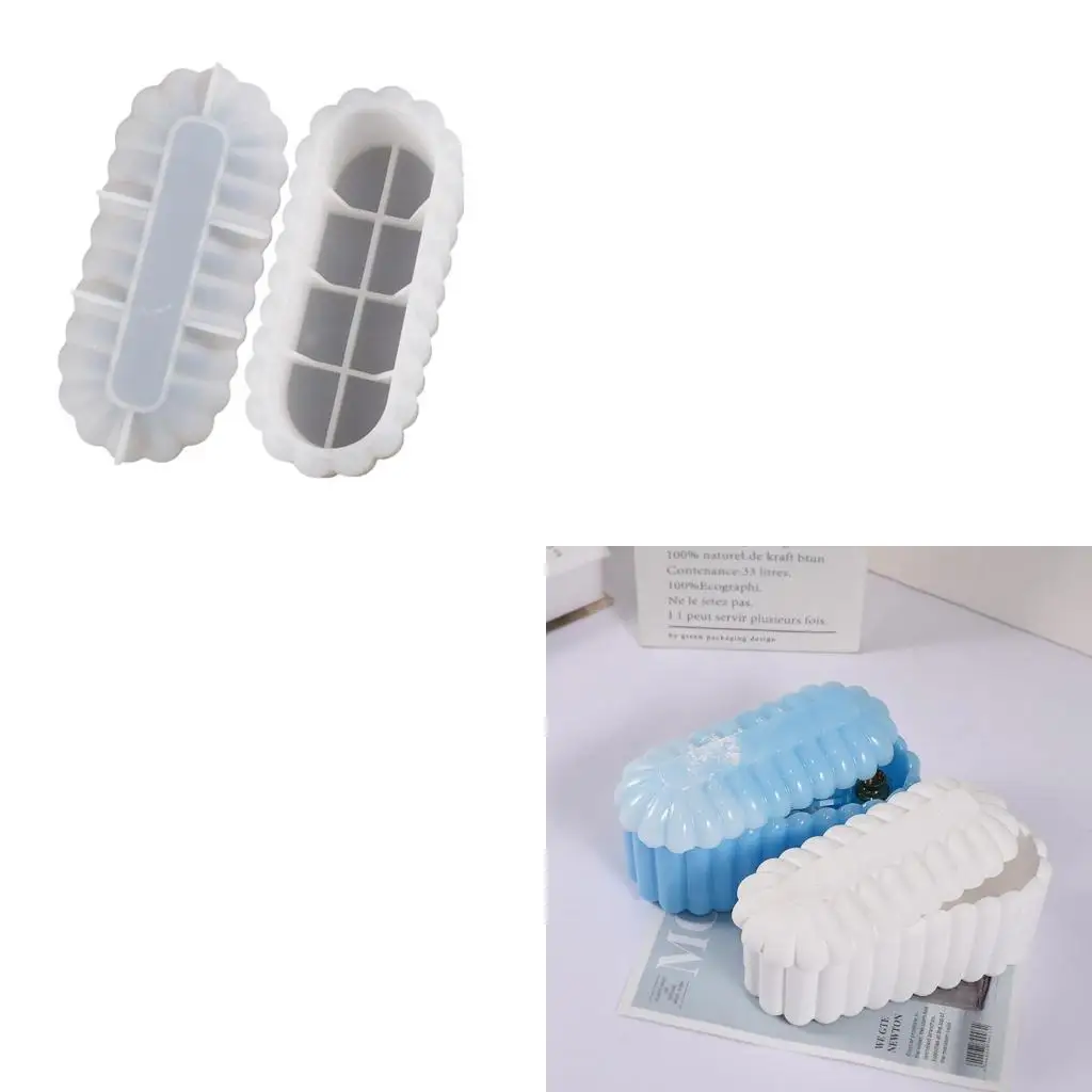  Box Resin Mold Storage Box Resin Molds Silicone Jewelry Box Resin Mold with Lids
