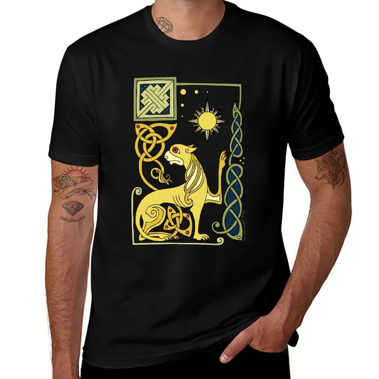 Celitic Lion T-Shirt Casual Minimalist Short Sleeve Top