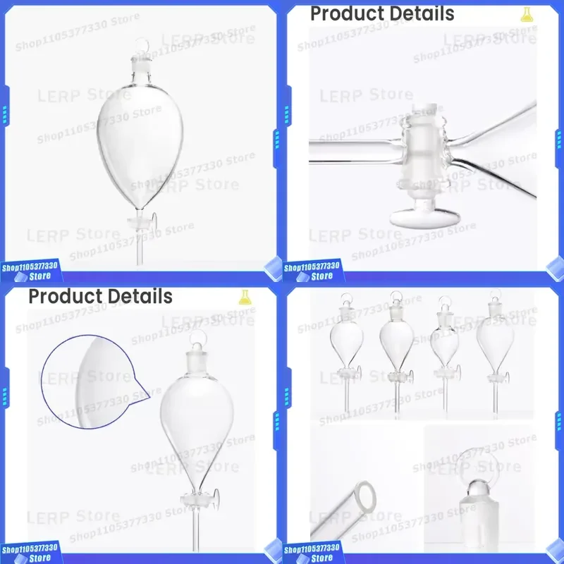 Heavy Duty Glass Spherical Fractional Funnel Thick Wall Laboratory Distillation Separator for Chemical Lab Equipment