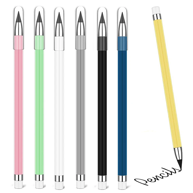 7Pcs matite eterne senza matite di inchiostro per la cancelleria Kawaii della scuola di pittura per bambini