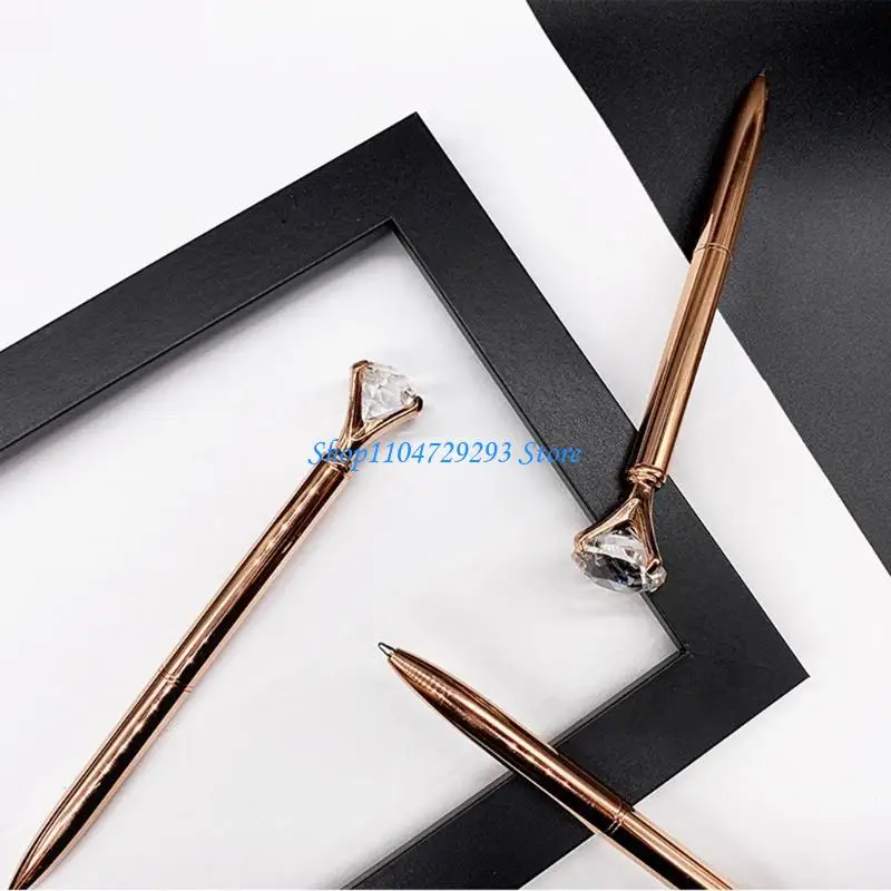 Novelty Diamond Ballpoint Pen Delicate Rotatable Ballpoint Pen Twist to Open Close for Ideal for Teacher Business Women